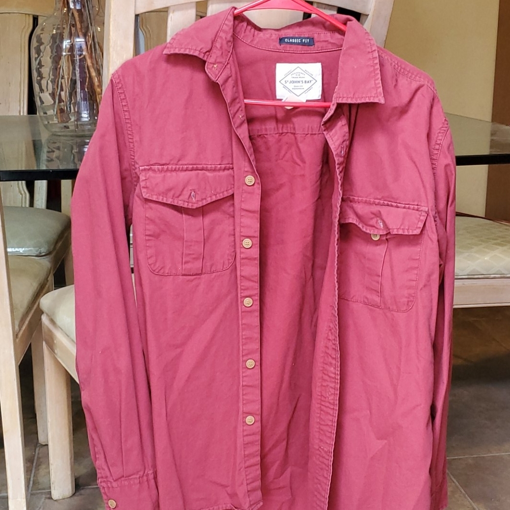 Red Button down shirt